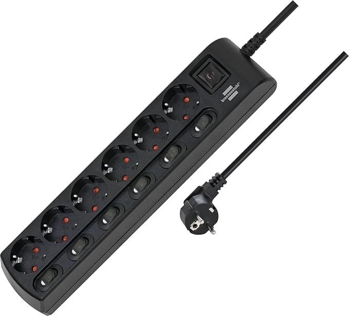 Brennstuhl 6er Steckdosenleiste einzeln schaltbar